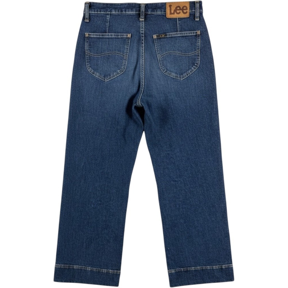 Lee Legendary High Rise Wide Leg Crop Jeans Dark Wash Womens Size 10 29x31